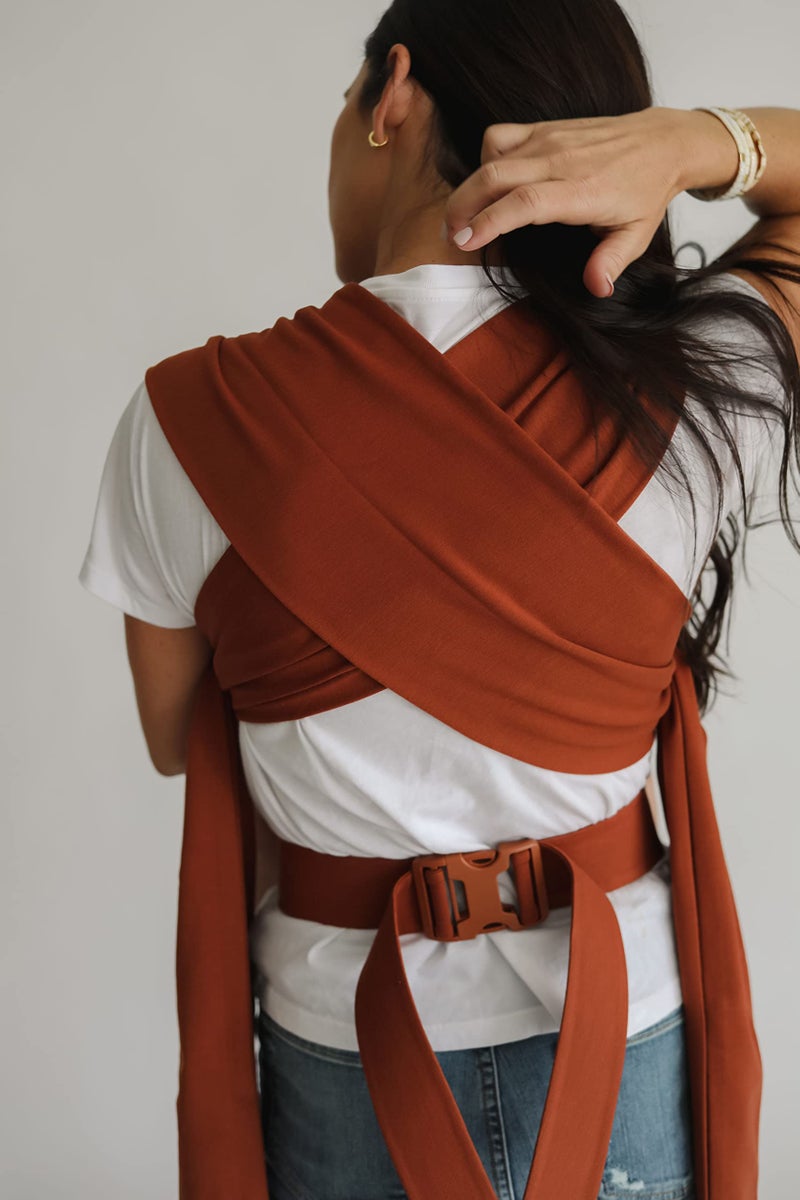 Lalabu The Simple Wrap Baby Wraps Carrier - Stylish Baby Sling Carrier for Newborns & Toddlers 13-28 lbs. Safety Tested  Easy-to-Use  Ergonomic  & Comfortable - Clay - Image 2